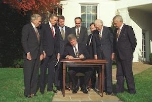 President Clinton signing The Religious Freedom Restoration Act